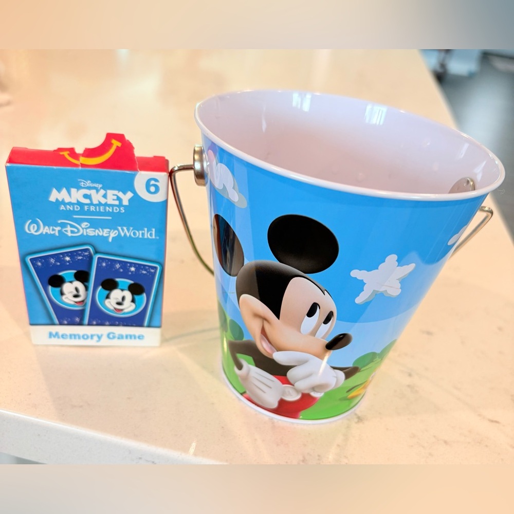 Disney Mickey Mouse Blue Bucket with Memory Game